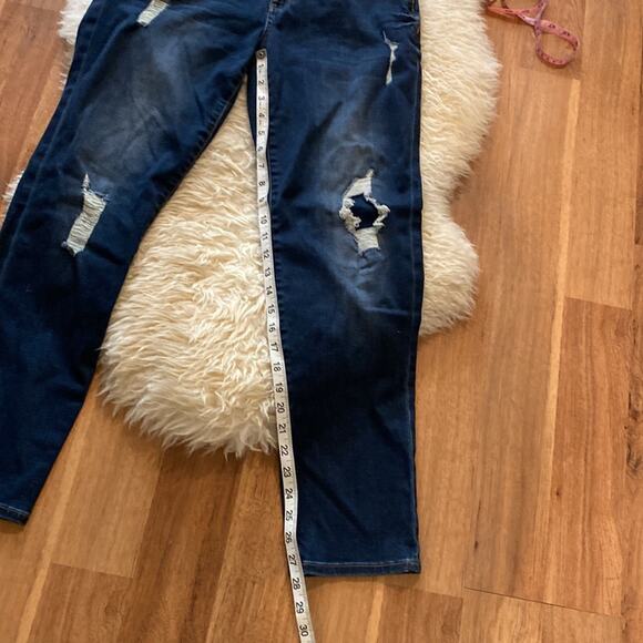 Kut from the Kloth Adele Slouchy Boyfriend Distressed Dark Blue Denim EUC Sz 4 - Picture 9 of 11